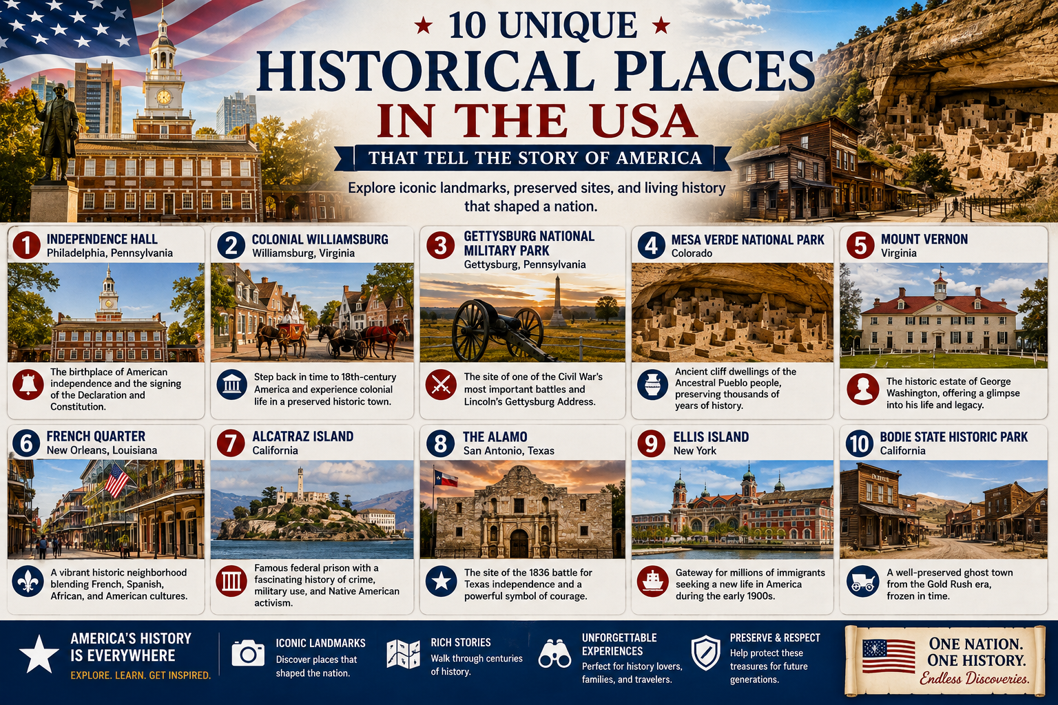 10 Unique Historical Places in the USA That Tell the Story of America