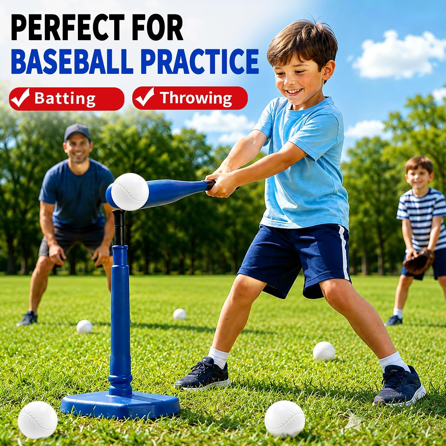 YongnKids 12 Pcs Toddler Plastic Baseball Balls for T-Ball Practice