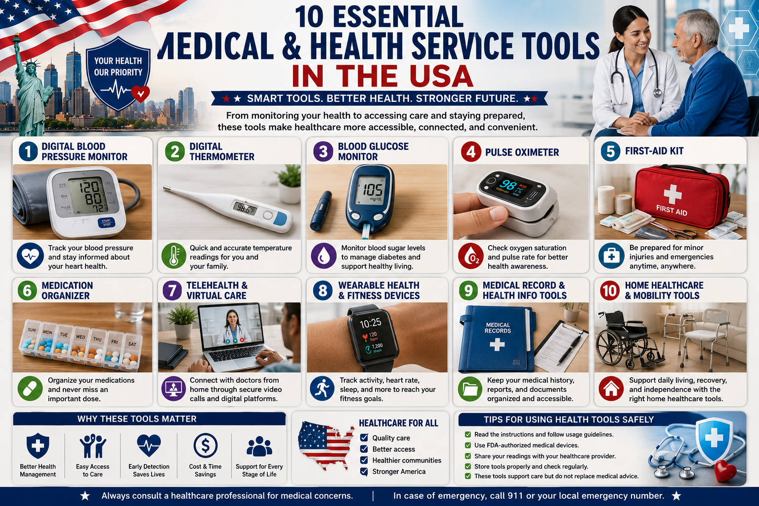 10 Essential Medical and Health Service Tools in the USA for Better Everyday Healthcare